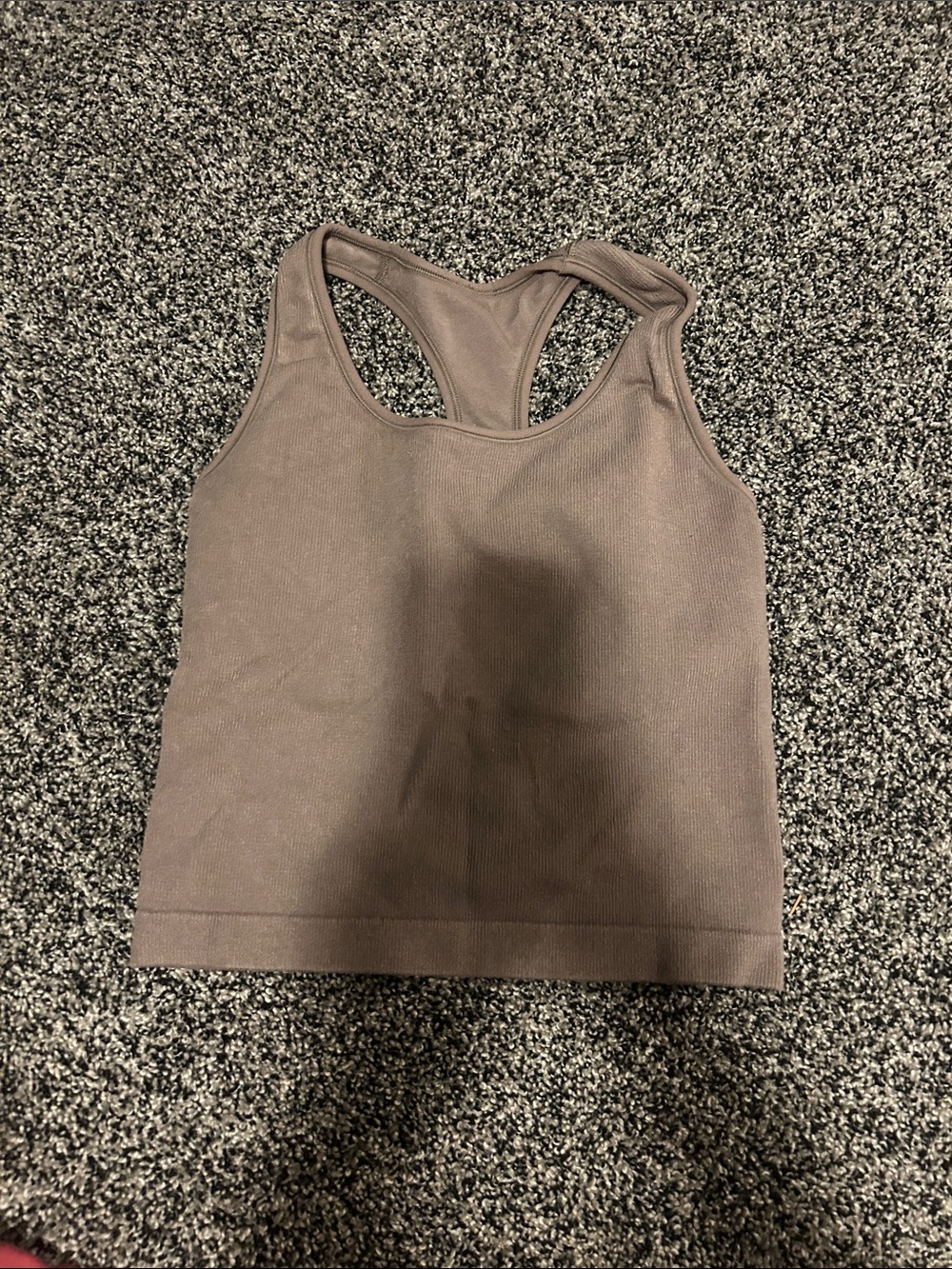 Target Ribbed Racerback Tank Crop - Brown Taupe